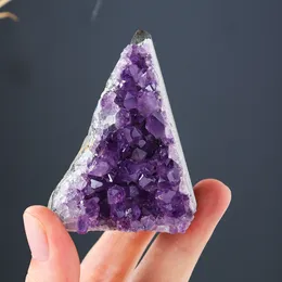 Natural Amethyst Cluster Arts Ornament Purple Crystal Block Raw Stone Healing Mineral Prov Desktop Decoration Craft Big Size