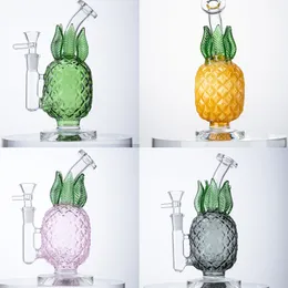 Einzigartige Wasserpfeifen Ananasform Recycler Raucherzubehör Bubbler Wasser Dickes Glas Bongs Perc Percolator Dab Bohrinseln mit Schüssel WP2194