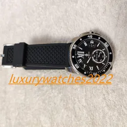 Super MP Factory Mens Watch W7100041 42mm 로마 다이얼 검은 고무 스트랩 자동 움직임 기계식 사파이어 손목 시계 Montre de Luxe