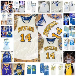 22 NCAA Custom UCLA Bruins costurou camisa de basquete 11 Don Barksdale 25 Gail Goodrich 31 Ed O'Bannon 31 Reggie Miller 32 Bill Walton 33