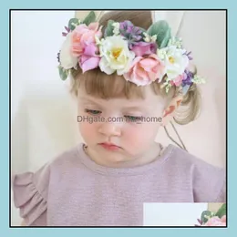 Hair Accessories Europe Summer Baby Girls Floals Opaska na głowę Bunny Flower Crown Pography Props Opas Akcesorium MXHOME DOBRYWA MXHOME DHKOQ