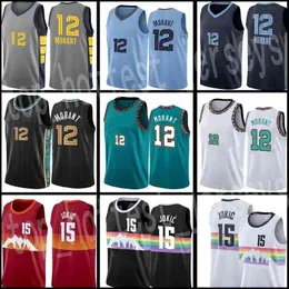 75 -й годовщины баскетбольные майки Jokic Jerseys 15 Nikola Devin 1 Booker Black Cade 2 Cunningham 12 Morant White Red Grey Blue Green Stitch