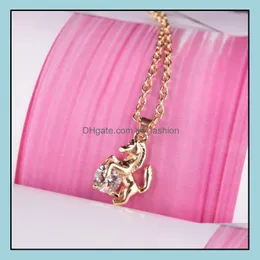 Pendant Necklaces Pretty Necklace For Women Cool Horse Long Chain Choker Animal Zircon Drop Delivery 2021 Jewelry Pendants Mjfashion Dhzj6