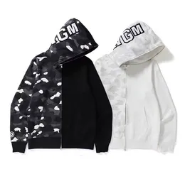 Mens womens designer Hoodies Jogger Tracksuit Pullover Sportwear crewneck Fleece Sweatshirt White Black Camo stitching Hip Hop Air Luminous Shark Jacket M-3XL