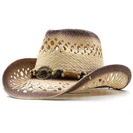 Moda chica verano sol sombrero de vaquero hecho a mano Panamá playa gorra de ala ancha para hombres mujeres sombreros de paja