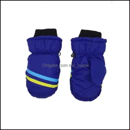 Childrens Mittens Kids Ski Snow Gloves Childre Geometry Pattern Snowboard Winter Warm Skiing Thicken Glove Waterproof Windproo Mxhome Dhkms