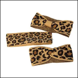 إكسسوارات الشعر Big Kids Headbands Fashion Leopard Leopard Cross-Tie Headwrap Cnot Cnot Kids for Mxhome drop del mxhome dhnv2