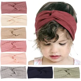 Bow Knot Turban Hair Accessories Baby Girls Headbands Wide Soft Nylon Twist Headbands Kids Pink Bunny Ear Headwrap Toddler