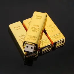 Gerçek Kapasite Altın USB Flash Drive 32GB Külçe Altın Çubuk Kalem Sürücü Flaş Bellek Çubuğu Drives16GB 8GB 4GB Yaratıcı Hediye USB2 0326D