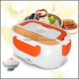 Dinnerware Sets 2 In 1 Home Car Use Electric Heated Lunch Boxes Plastic Storage Container 12V 220V 110V Portable Dish Ben Carshop2006 Dhtzj