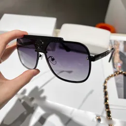 Head sunglasses mens windproof luxury brand glasses womens gradient metal fashion big frame gradient sunglass