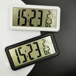 Sveglia digitale a LED Visualizzazione della data della temperatura Orologio da tavolo Calendario Funzione snooze Stazione meteorologica Orologio da parete per la casa