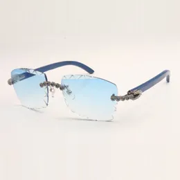 Новый дизайн Букет синих бриллиантов Сезонные модные солнцезащитные очки ручной работы 3524029 Разные цвета Деревянные дужки и 58 мм Толщина линз 3 мм Бесплатная экспресс-доставка