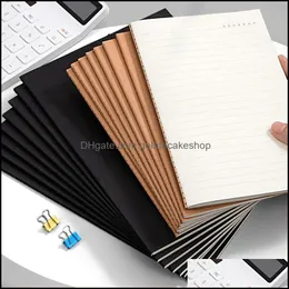 Anteckningar A4/A5/B5 Black Kraft er Diary Notebook 80g Pappersfodrad Grid Notepad Planner Agenda Journal Office School Supp Gelatocakeshop Dhivm