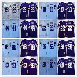 NCAA Vintage Foobtall 10 Fran Tarkenton Jersey 22 Paul Krause 28 Adrian Peterson 56 Chris Doleman 44 Chuck Foreman 88 Alan Page 80 Cris Carrinho