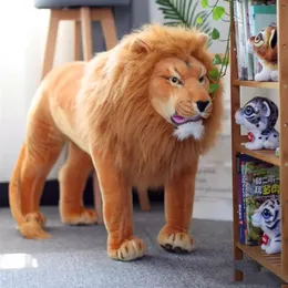 Novo simulação de qualidade leão rei animal de pelúcia gigante de brinquedo Liontoy para crianças Presente de Natal Decoração de 43 polegadas 110cm DY50762