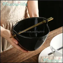 Sk￥lar japansk retro keramisk sk￥lstudent omedelbar nudel stor kreativ soppa binaural sallad f￶r k￶k droppleverans 202 packning2010 dhboj