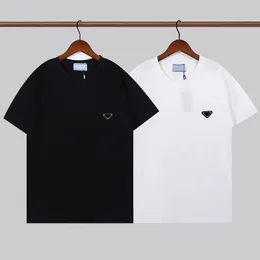 Prrda Moda Marca Tops Polos Masculino Estilo Original Alta Qualidade Casual Homem Preto Branco Lapela T-shirt Triângulo Tees Verão Novo Luxo Designer Mangas Curtas