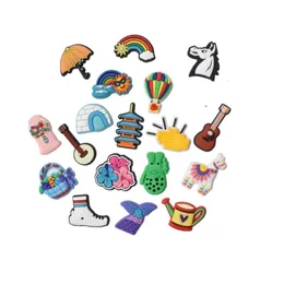 Fast delivery PVC Shoe Charms Sports Team music guitar cartoon horse Croc Charms for Clog shoes decorations