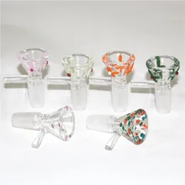 Shisha-Räucherschale, Glasschalen, 14 mm, männliches Gelenk, trockene Kräuterschale für Wasserpfeifen, Dab-Rig-Bongs mit Griff