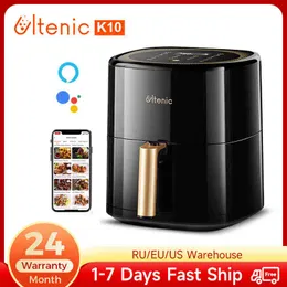 Ultenic K10 에어 프라이어 오일 앱 및 음성 제어가없는 Ultenic K10 Air Fryer 5L Hot Electric Oven Oilless Oilless 지능형 다목적 딥 프라이어 T220819