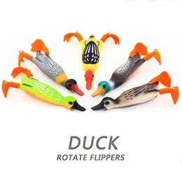 1Pcs Double Propeller Frog Leg duck Soft Bait 95mm 12g Topwater Shad Jig Wobblers Fishing Lure Bait Artificial Silicone Lures