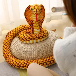 2 3M Симуляция Cobra Snake Король фаршированная игрушка Большая реалистичная лесная плюшевая кукла животных, творческий рождественский подарок 3043