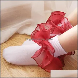 Socken Kinder Baby Girls Cotton Spitze Drei-Nsional Ruffle Socken Kind Kleinkind Kinder Kleidung Weihnachtsgeschenke Mode Mxhome Dr. Mxhome Dhnlj