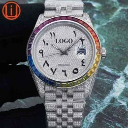 Reloj rolesx uxury 시계 날짜 GMT 럭셔리 시계 남성 기계 시계 광장 스포츠 슈퍼 3235 운동 904L 강철 풀 다이아몬드 41mm 스위스 B