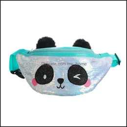 Backpacks Cartoon Sequins Panda Inclined Shoder Bag Waist Purse Kids Shiny Lovely Girls Children Birthday Gifts Mxhome Drop De Mxhome Dhni5