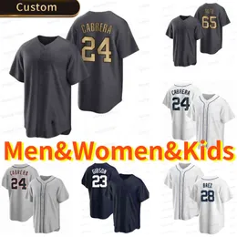 Baseball personalizzato Uomo Miguel Cabrera Gregory Soto Jersey Javier Baez Tarik Skubal Rony Garcia Rony Isaac Paredes Spencer Turnbull Uomo Donna Ki