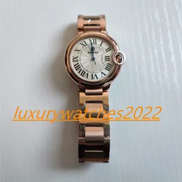 ZR Factory Womens Watch 33mm Roman Silver Dial Ref.W69008Z3 Automatisk mekanisk rosguld rostfritt st￥l safirglasklockor