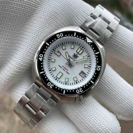 SD1970 Steeldive Brand 44 mm Men NH35 Ceramic Bezel Nurving zegarek z białym różowym turkusowym tarczą