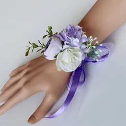 Flores decorativas Wreaths Wreaths Artificial Wrist Flower noiva