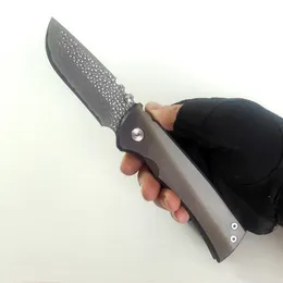 Versione personalizzata limitata Chaves Redencion 228 Coltello pieghevole Vera lama di Damasco Manico in titanio personalizzato Tasca EDC Forti strumenti da campeggio tattici all'aperto