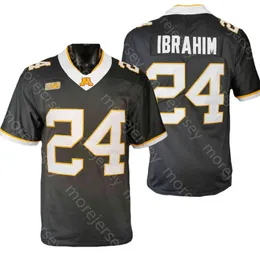 Shirts College Minnesota Golden Gophers Football Jersey Mohamed Ibrahim Black Size S-3XL All Stitched Embroidery Grey