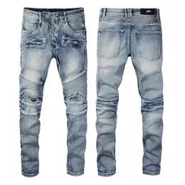 Miri Jeans Designer dżinsy Nowe europejskie amerykańskie dżinsy hiphopowe High Street Fashion Tide Brand Cycling Motorcycle Patch Letter Lose Fit Pants Wysoka jakość SJ SJ