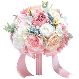 Eternal Angel Holding Bouquet Silk Flower Wedding Celebration Supplies Bridal305W