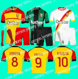 Novo 2022 RC Lens Soccer Jerseys Fofana Ganago 2023 Home Away Kakuta Gradit Fortes Perez Terceira camisa de futebol masculino Kit Kids Kit