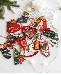 Nuovo bordo natalizio piccolo ciondolo ciondolo decorazione dell'albero di Natale a ciondolo vecchio pupazzo di neve sacchetta di calze a ciondolo decorazione a ciondolo