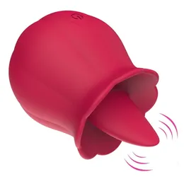 Giocattolo del sesso Massaggiatore Clitoride Capezzolo Ventosa Dildo Stimolatore del clitoride Prodotti per la fica orale Succhiare la lingua Leccare il vibratore della rosa Giocattoli per le donne