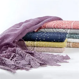 Ladies Zwykle koronkowy kwiatowy patchwork wisekowy szalik Wysoka jakość pusta opakowanie paszmina snood bufandas muzułmański hidżab