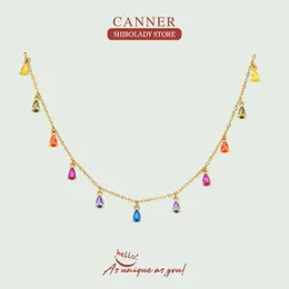 Canner Stars Moon Real 925 Sterling Silver Necklace For Women 2022 Jewelry Pearl Fancy Diamond Choker Bijoux