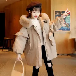 Down Coat 2021 Marke Girl Girl Jacke Dicke lange Winter warme Modeparka Kapuze -Oberbekleidung Kleidung für Kinder Mädchen Kleidung 301o