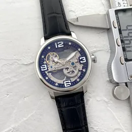 Mężczyźni obserwują ze stali nierdzewnej dwa szwy 42 mm maszyny automatyczny ruch mechaniczny zegarki Top Luksusowy marka skórzana pasek mody Pat