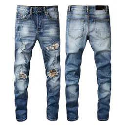 Mens Designer Jeans Star High Elastics Distressed Ripped Slim Fit Motorcykelcyklist för män S Fashion Black Pants 2022 Hög kvalitet
