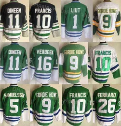 Men Hockey Vintage Retro 9 Gordie Howe Jersey 11 Kevin Dineen 16 Patrick Verbeek 26 Ray Ferraro 10 Ron Francis 1 Mike Liut 5 Ulf Samuels