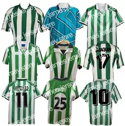 Yeni 95 97 98 retro futbol formaları 1995 Real Betis Maç Aşınmış Menendez FINIDI 25 RIOS 21 futbol maillot de ayak