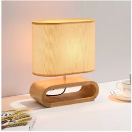 Nordic Wood Base Table Lamp Cloth Lampshade Table Lights for Living Room Bedroom Bedside Reading Lights Fixture E27 Indoor Decor