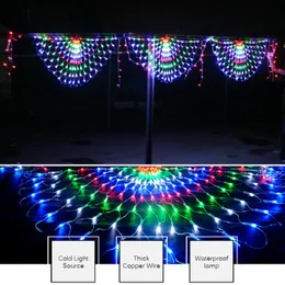Dizeler Sayaç 444 LED'ler Dize Işık Tavuskuşu Örgü Net Renk LED Işıklar Açık Düğün Cam Garland Lambası Dekorlu